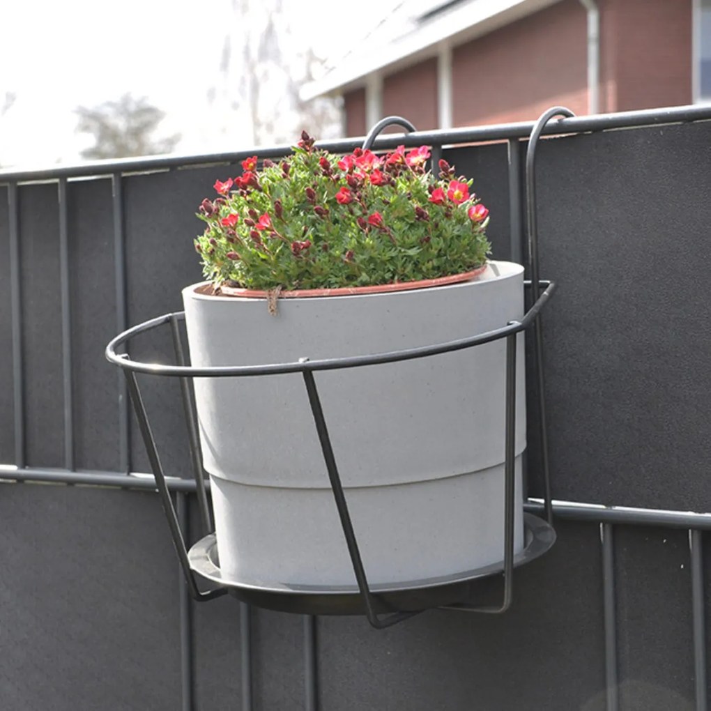 ZÁVESNÝ DRŽIAK NA KVETINÁČ SIMPLY 22X22 CM ČIERNA