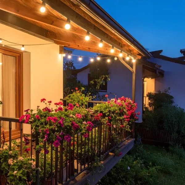 Brilagi - LED vonkajšia dekoratívna reťaz GIRLANDA 18xE12 13m čierna IP44 teplá biela