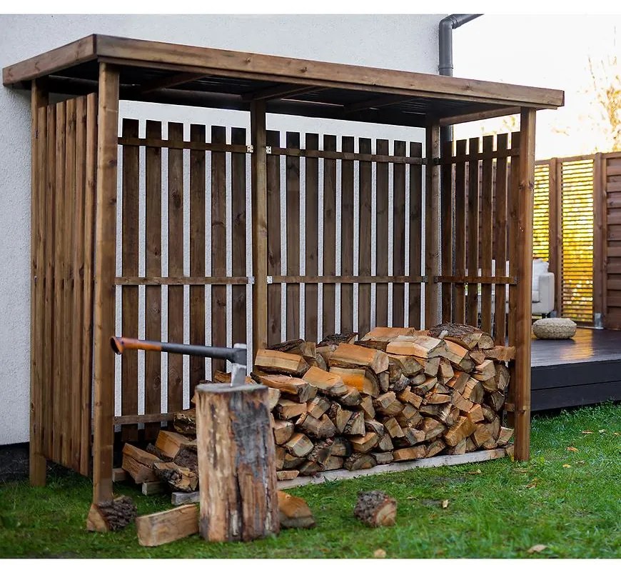 Dreváreň 270x112x219 cm hnedá