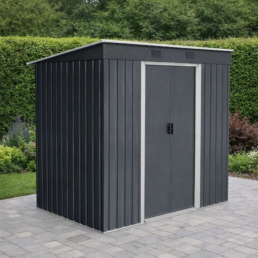 Záhradný domček BestBerg ZD-67AW / 4,3 m² / 197 × 217 × 202 cm / antracit/biela