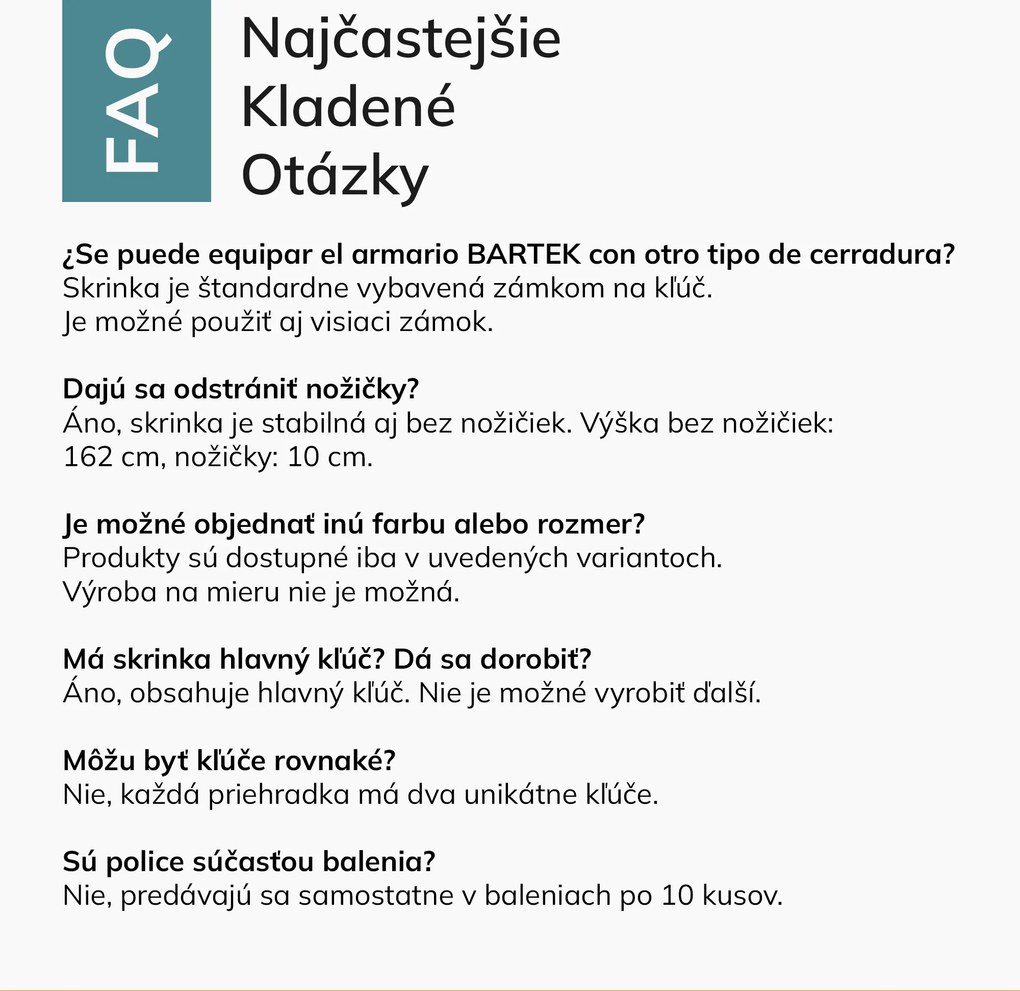 Skriňa BOZP odevná 10-dverová sivo-viacfarebná: BARTEK 1360 x 1720 x 450 mm