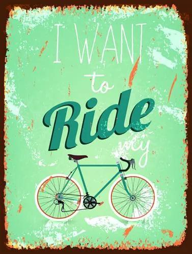Retro tabula, rozmer 40 x 30 cm, Ride My Bicycle, IMPOL TRADE PT015T2