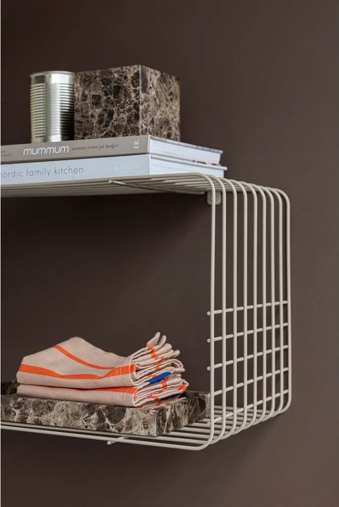 Béžová poschodová kovová polica 70 cm Wire – Mette Ditmer Denmark