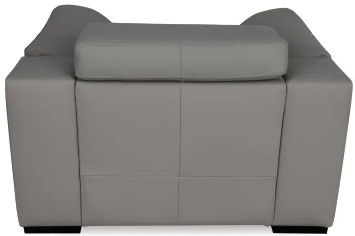 Moderná kožená sedacia súprava LOREN II 3+1+1, sivá (madras - 128 grey)