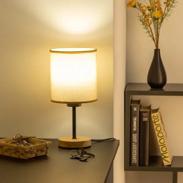 Brilagi - Stolná lampa NUBILA WOOD 1xE27/25W/230V dub/svetlohnedá