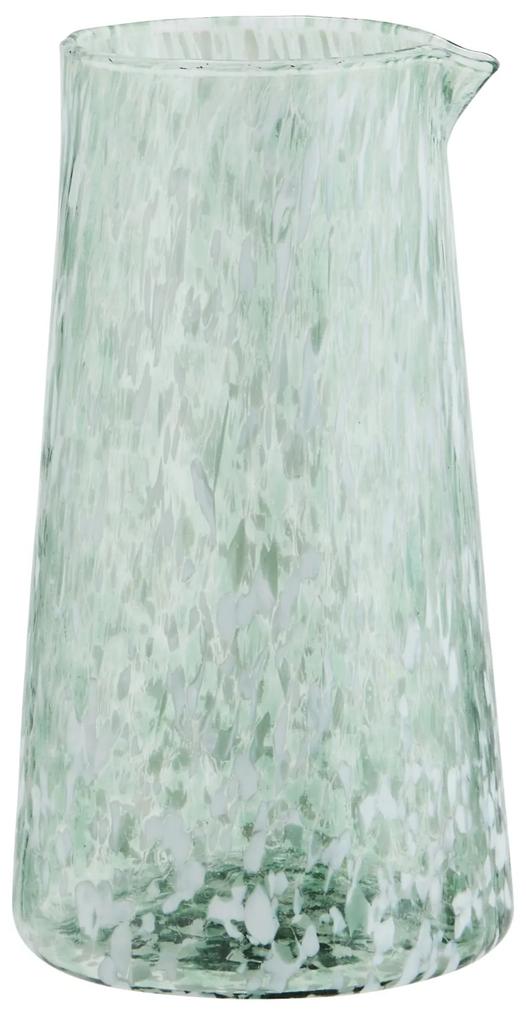 MADAM STOLTZ Sklenený džbán z brokového skla White/Green 900 ml
