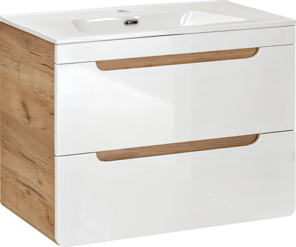Comad Kúpeľňová skrinka pod umývadlo Aruba White 60 dub craft/biela