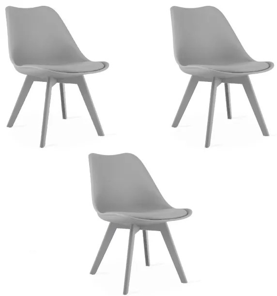 Set troch jedálenských stoličiek MARK sivý (3 ks)