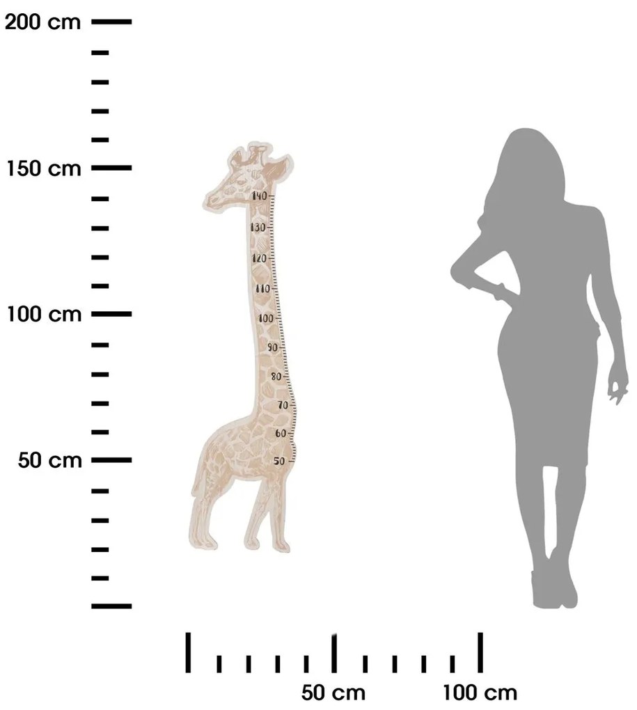 Detská drevená dekorácia na stenu Giraffe 36x140 cm