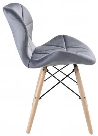 Jedálenská stolička MURET zamatová, grafitová