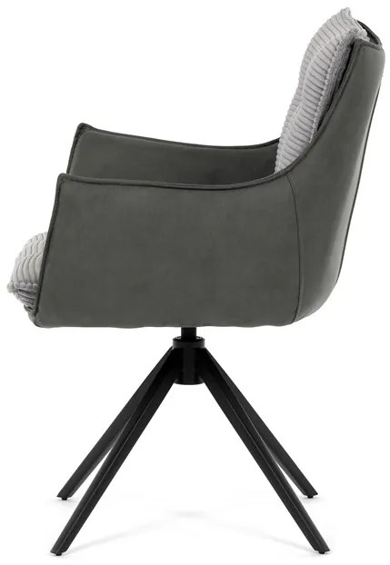 Autronic BONTEC Jedálenská stolička, šedá, menčestrová látka, DCH-D1345 GREY2 Farba: Šedá