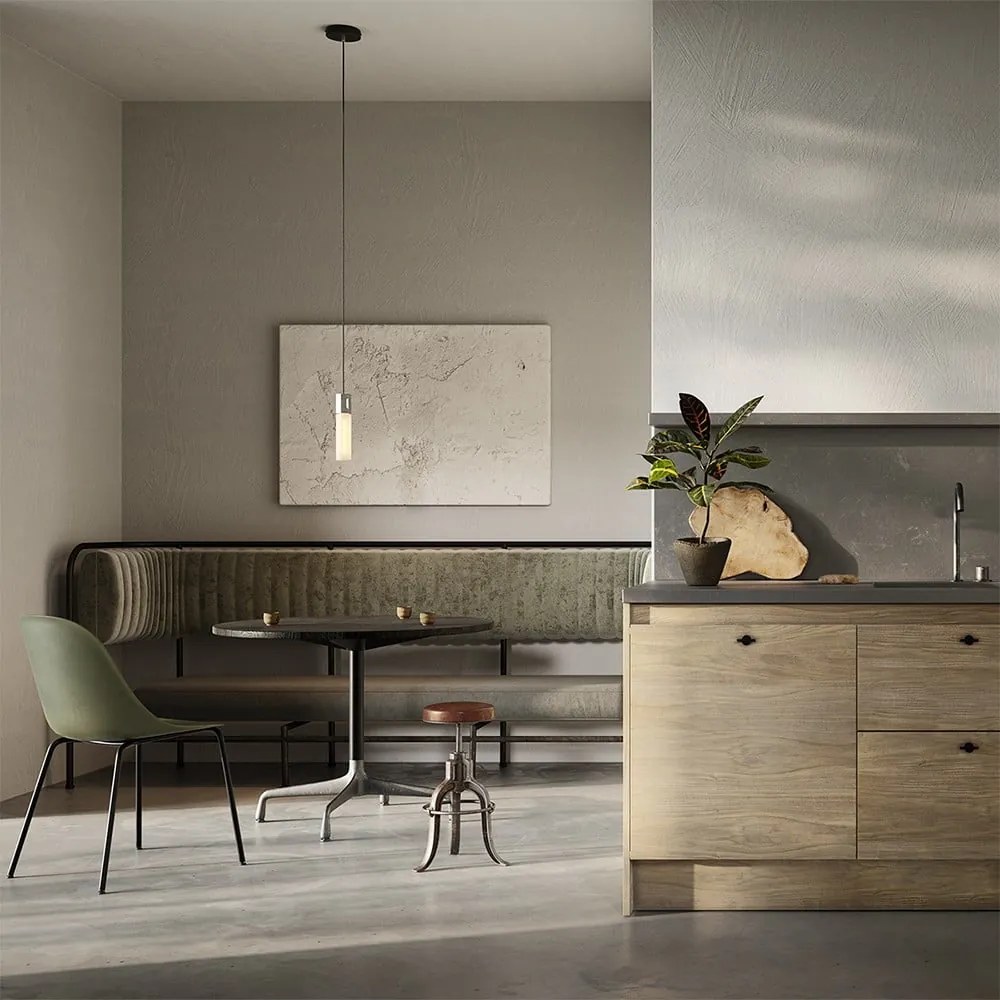 Sivé stmievateľné závesné svietidlo ø 6 cm Basalt – tala