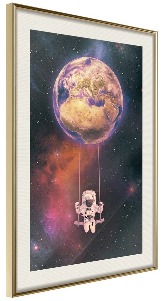 Artgeist Plagát - Space Swing [Poster] Veľkosť: 40x60, Verzia: Zlatý rám s passe-partout