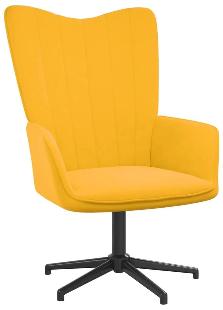 vidaXL Relaxačné kreslo, horčicovo žlté, zamatové