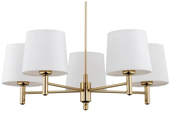 Argon 2106 - Luster na tyči PONTE 5xE27/15W/230V mosadz/krémová