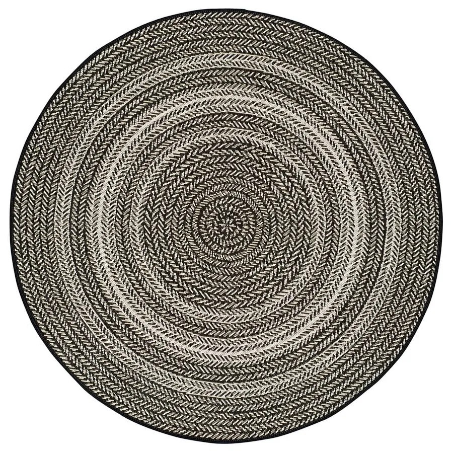 Čierny vonkajší koberec Universal Silvana Rutto, ⌀ 120 cm