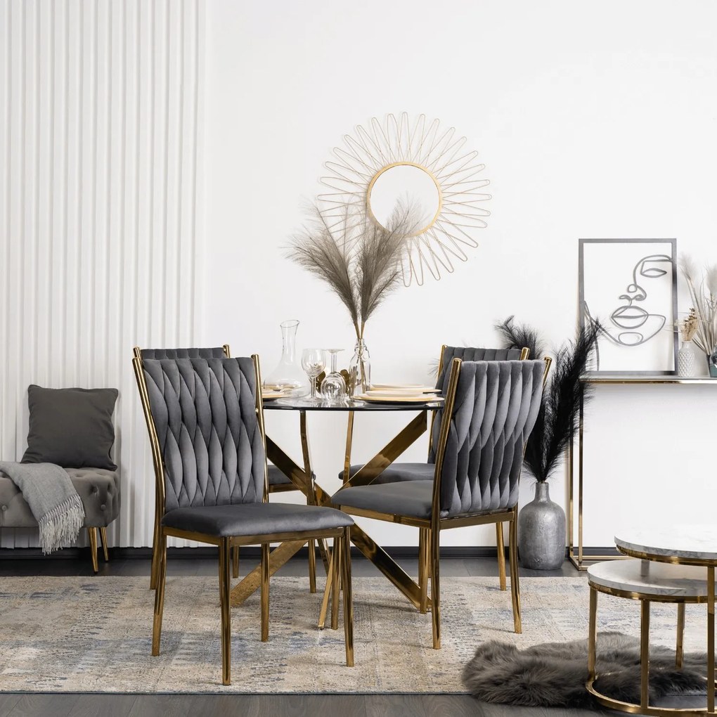 Čalouněná jídelní židle DAN šedá