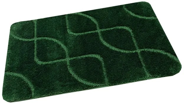 Kúpeľňový koberček Ivona fľaškovo zelený, línie