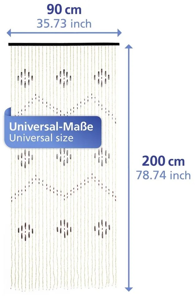 Bambusový záves do dverí v prírodnej farbe 90x200 cm – Maximex