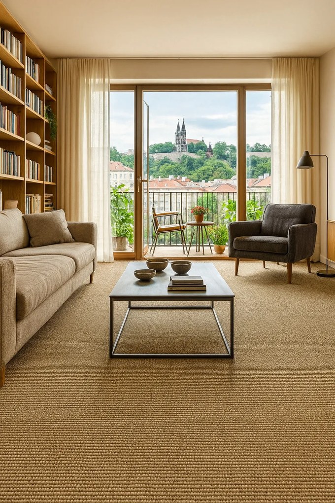 Metrážny koberec Nature NEW prírodný - neúčtujeme odrezky z role, na mieru, šíře 1,33m,1m,2m,3m,4m,na mieru, neúčtujeme odrezky, oranžová