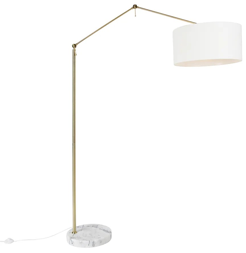 Moderná stojaca lampa zlatá s tienidlom bielym 50 cm nastaviteľná - Editor