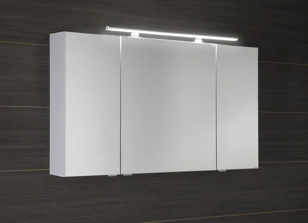 Sapho Sapho, MIRRÓ galérka s LED osvetlením, 120x70x16cm, 3x dvierka, biela, MC121-0030