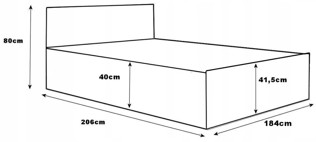 Posteľ s matracom, roštom a úložným priestorom - DUB SONOMA ​​- šírka 180cm