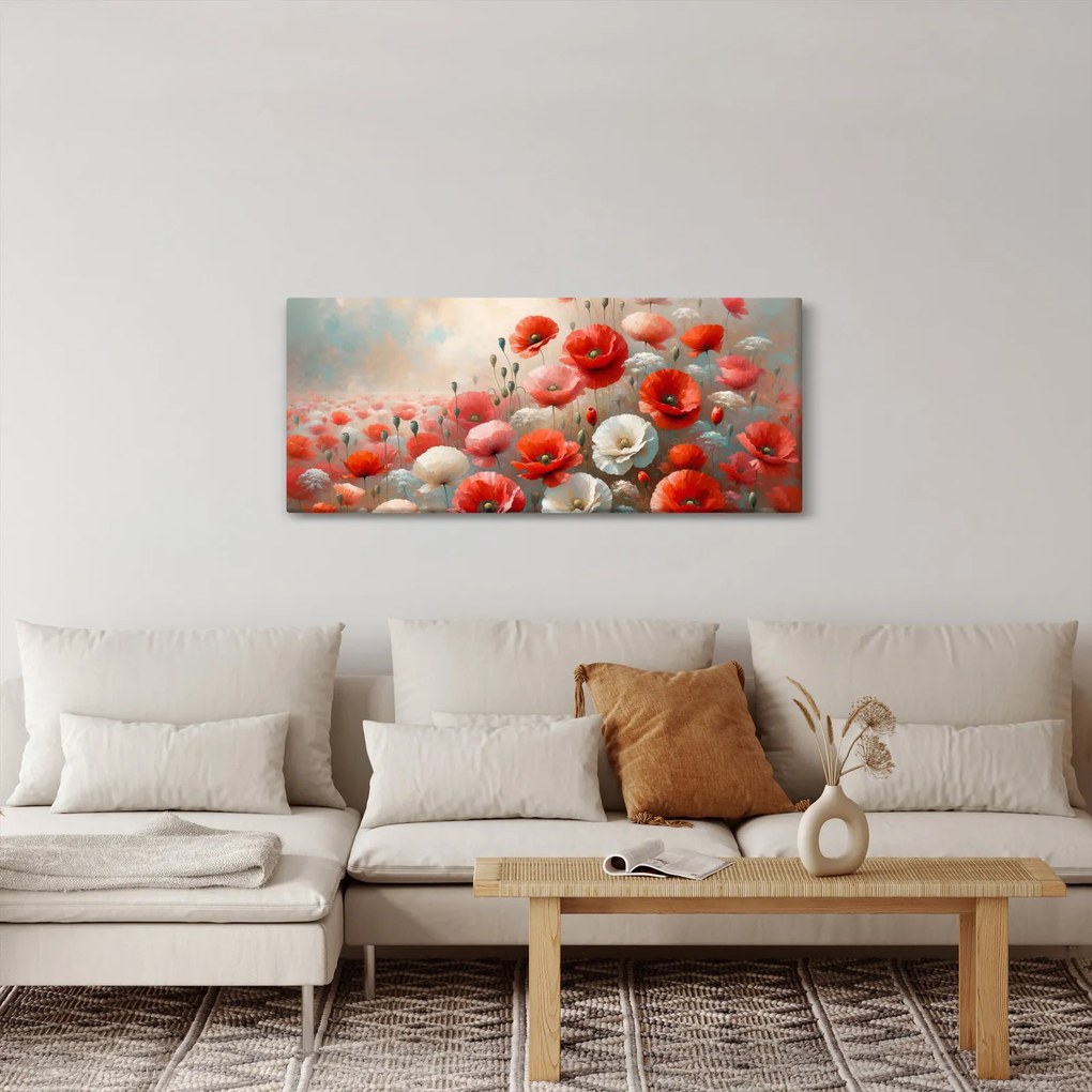 Obraz - Maľba vlčích makov (120x50 cm)