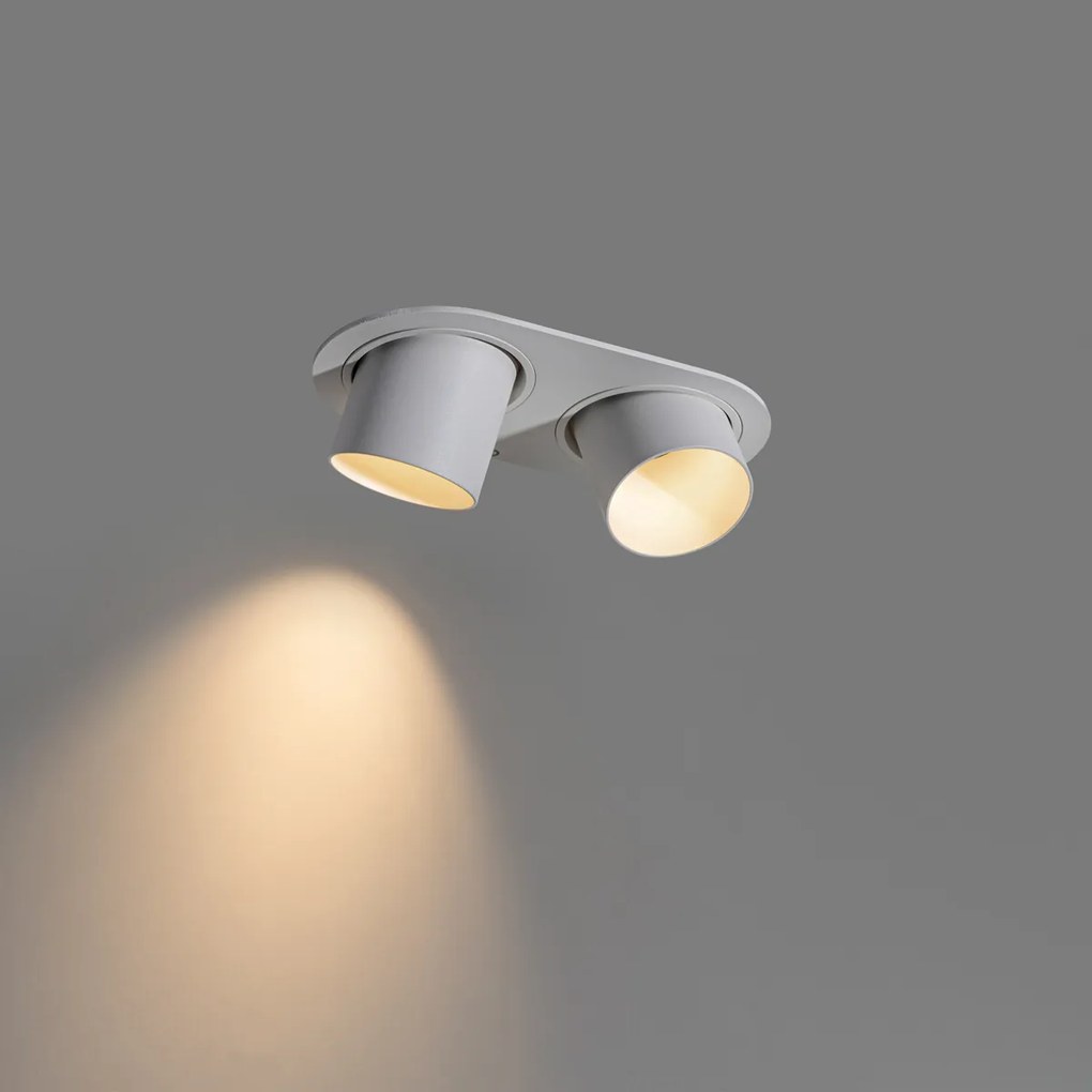 Zaoblené zápustné bodové svietidlo biele GU10 50mm 2-svetlové - Installa