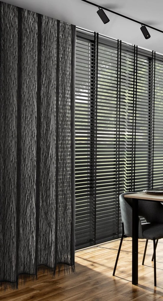 ZÁVES NA KRÚŽKOCH EVA MINGE AURORA 140X250 CM ČIERNA