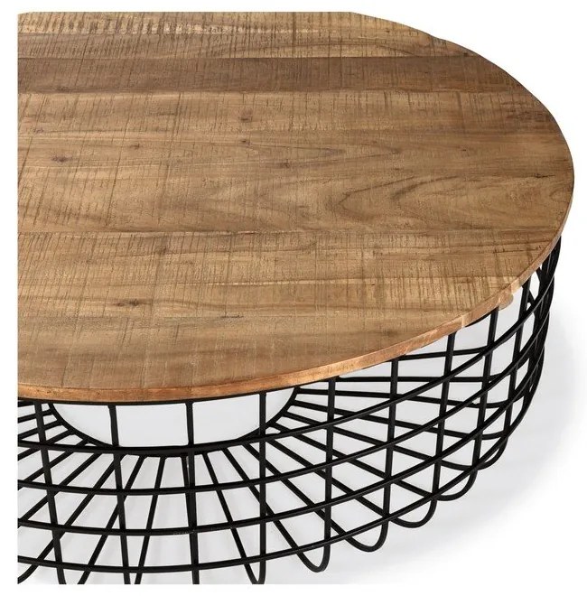 Okrúhly konferenčný stolík s doskou z akácie v prírodnej farbe ø 102 cm Suvan – MOME