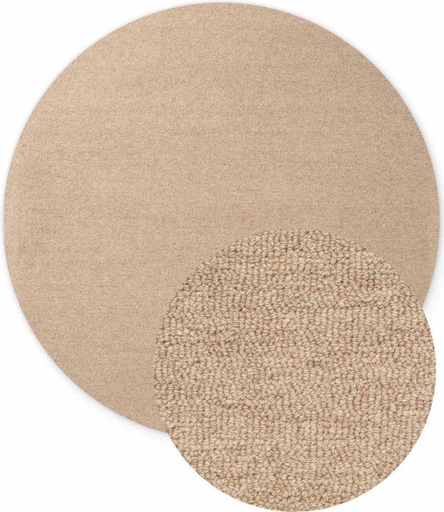 ELLE Decoration, Kusový koberec Puristic Knots 106320 Beige kruh z kolekcie Elle, 160x160 (priemer) kruh, béžová, obývacia izba