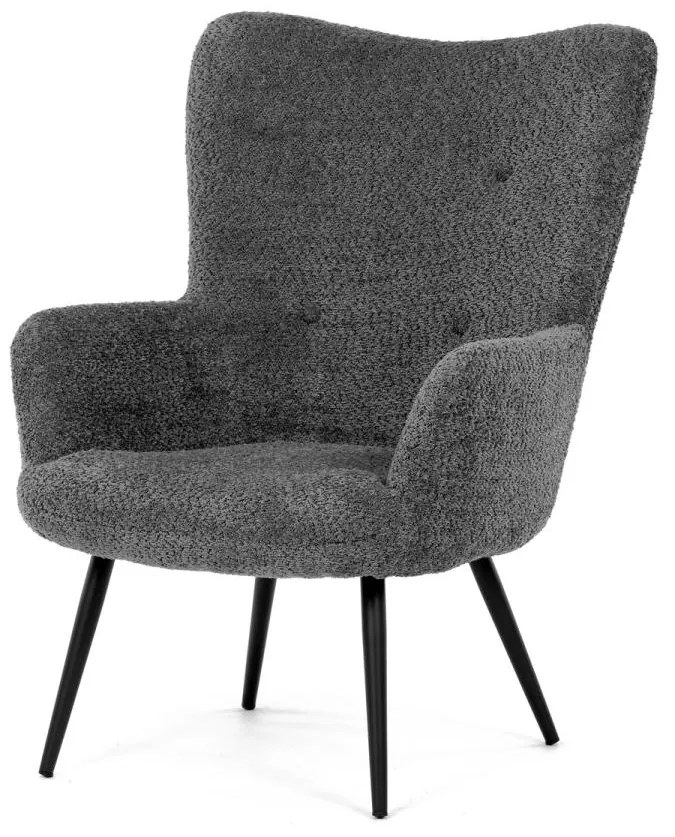 Křeslo ušák, šedá látka, AK-W1206 GREY2