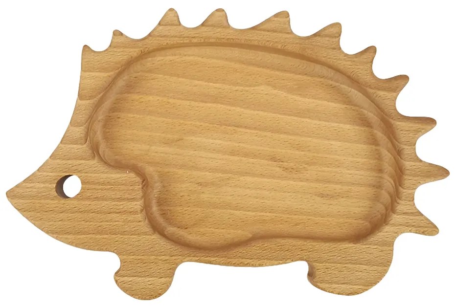 AMADEA Drevená miska ježko, masívne drevo, veľkosť 21 cm, český výrobok