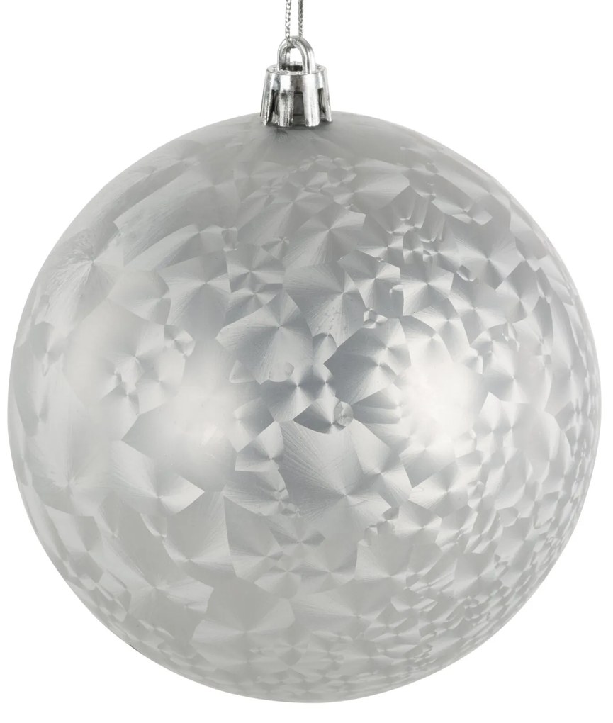 VIANOČNÁ BANKA NA STROMČEK SADA 4 KS (FI) 10 CM STRIEBORNÁ