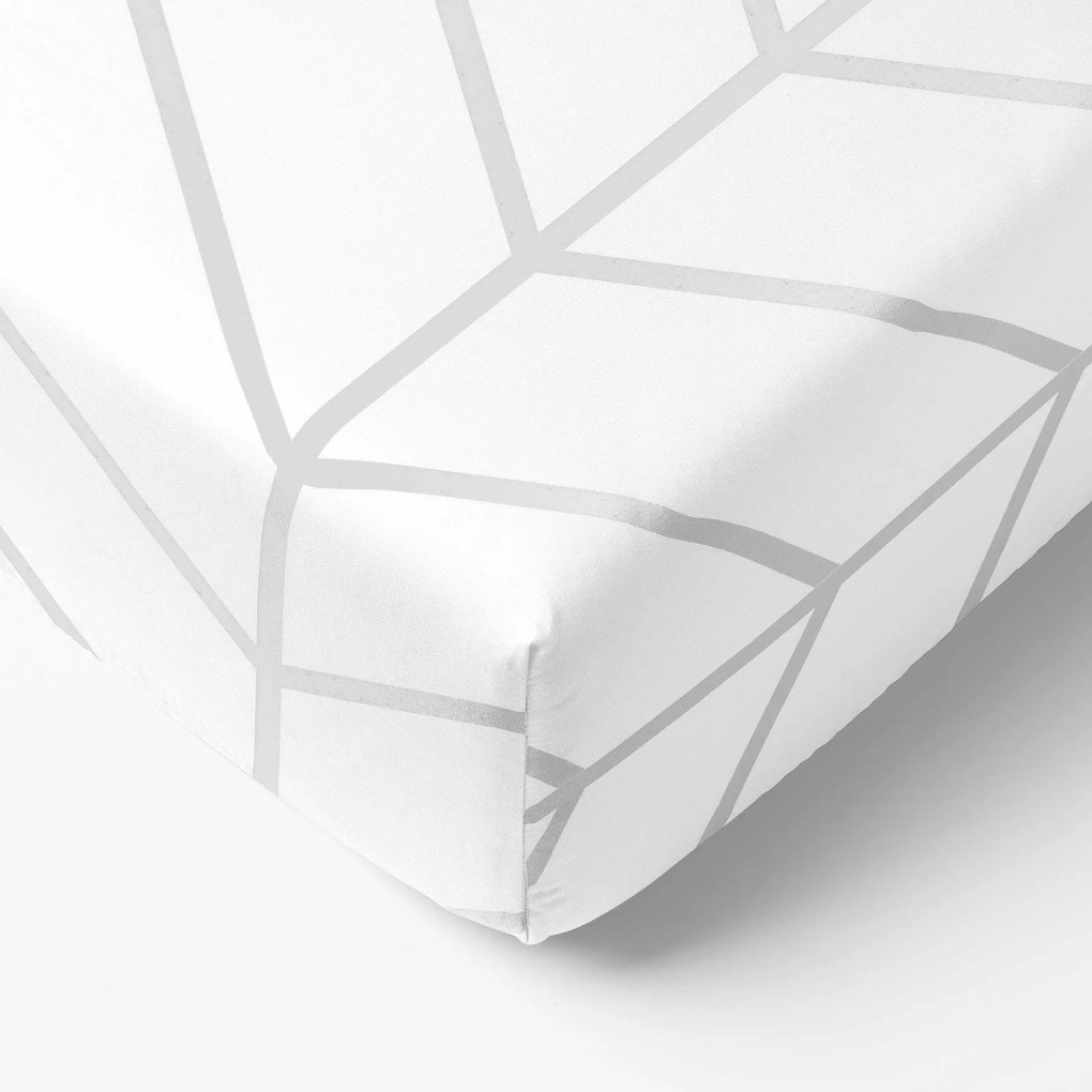 Goldea bavlnená napínacia plachta - cikcak na bielom 140 x 200 cm