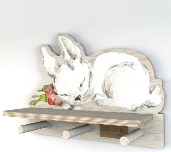 Polička do detskej izby zajačik