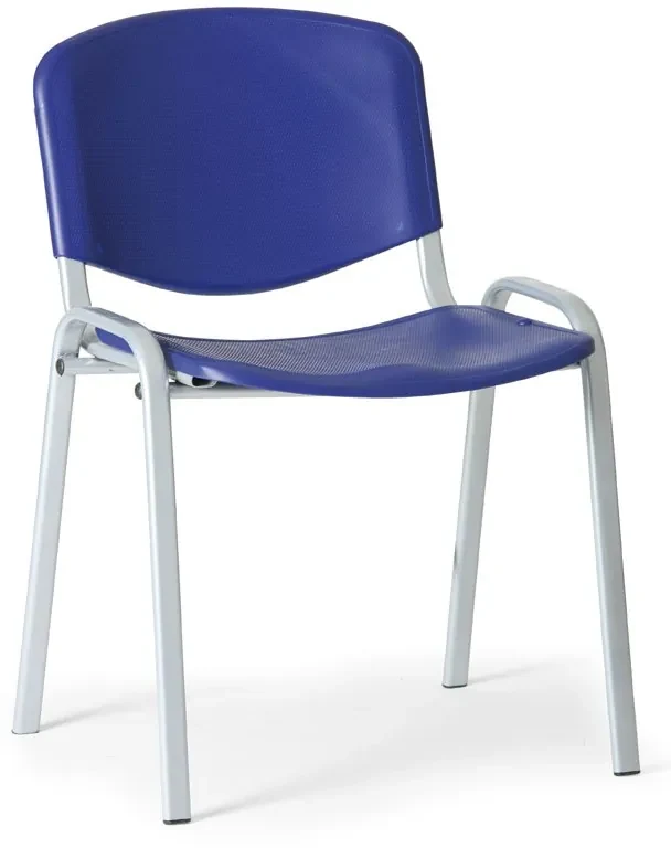Plastová stolička ISO - sivé nohy, modrá