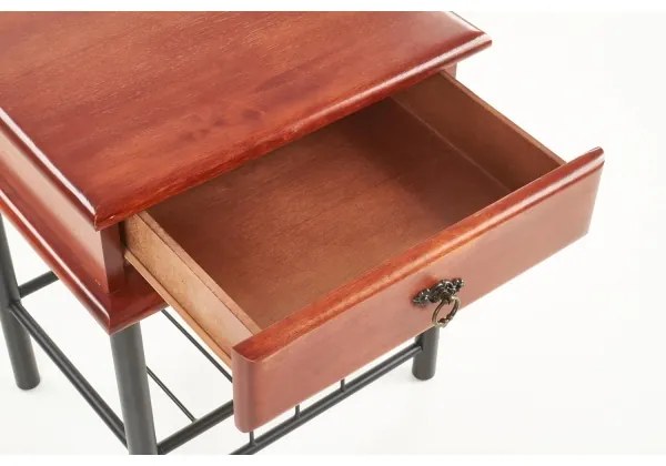 Nočný stolík FIONA 55x48 cm hnedá/čierna