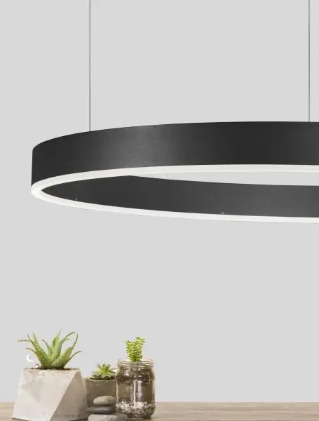 LED luster Motif 80 čierne CCT s diaľkovým ovládaním