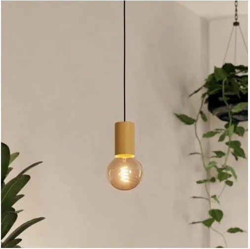 Eglo 900801 - Luster na lanku POZUETA 1xE27/40W/230V hnedá