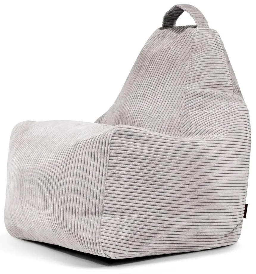 Svetlosivý menčestrový sedací vak Play Amuse – SLOWDOWN