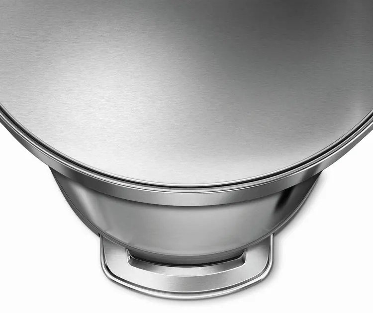 Pologuľatý pedálový kôš 45 l, matná oceľ, nerez