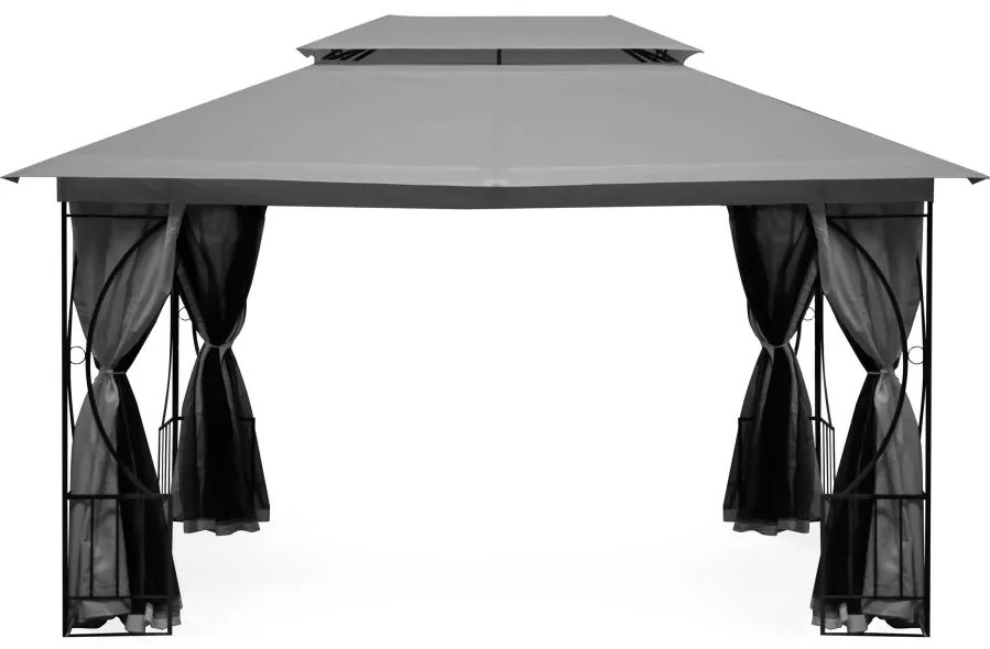 Záhradný stan 3 x 4 m s moskytiérou v sivej farbe
