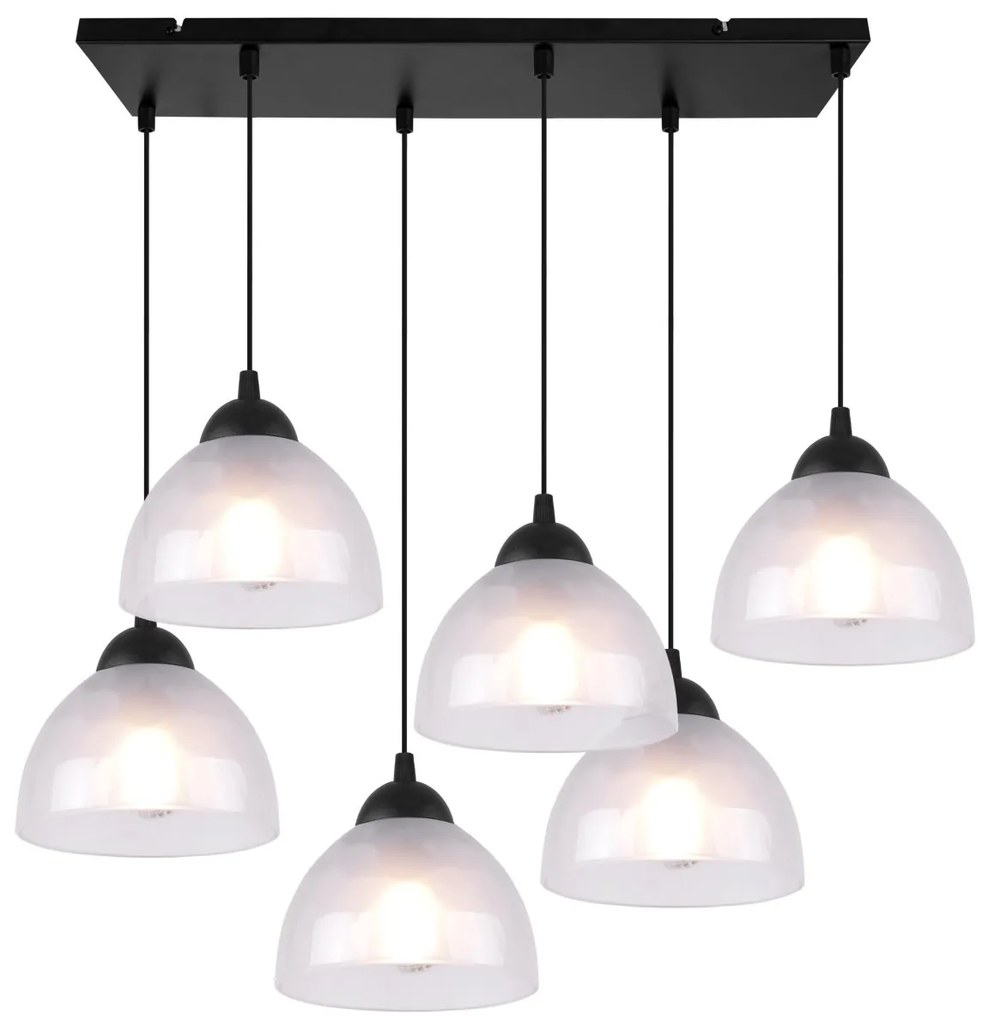 Závesné svietidlo Venice, 6x mliečne sklenené tienidlo