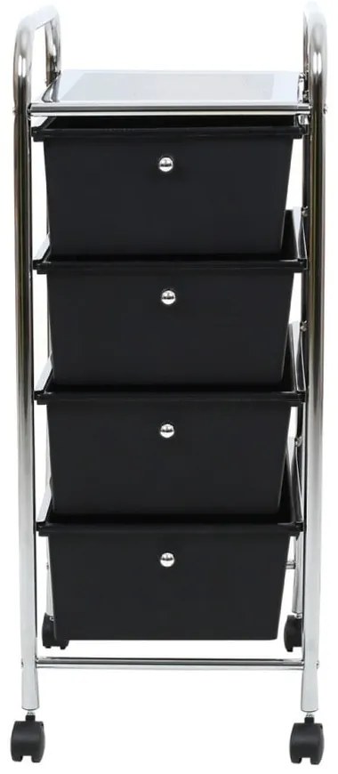 Plastový pojazdný regál v čierno-striebornej farbe 33x79 cm – Premier Housewares