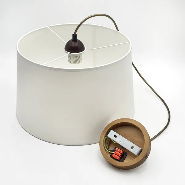 Závesný luster na lanku AIDA 1xE27/60W/230V pr. 35 cm dub/hnedá/biela