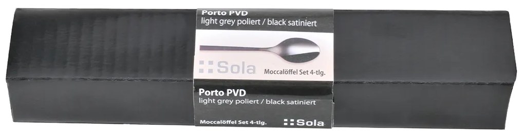 Mocca lyžičky set 4 ks - Porto PVD tmavý titánový / čierny pieskovaný - 110292