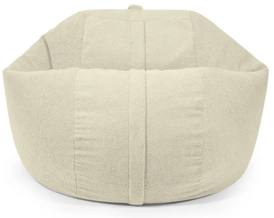 Krémový sedací vak z textílie buklé Roll 135 – SLOWDOWN