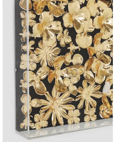 Gold Flower obraz čierny/zlatý 120x120 cm